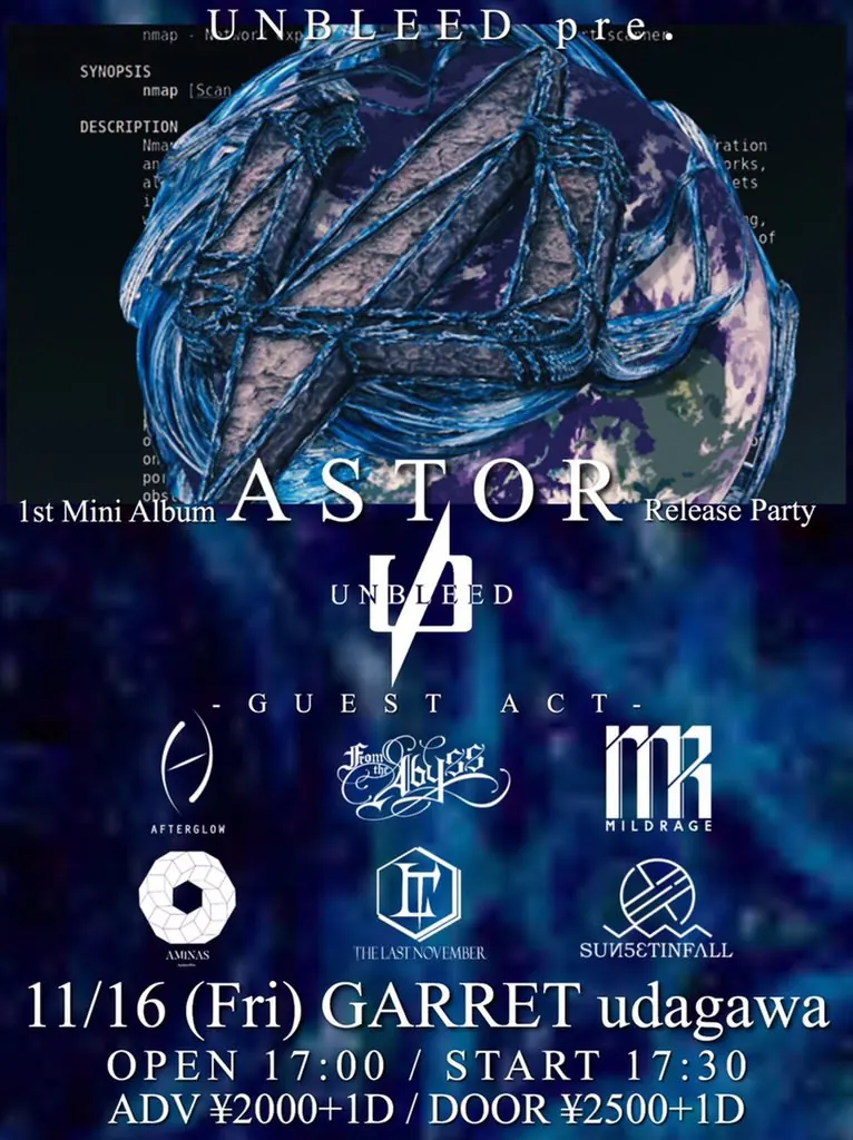 UNBLEED 1st Mini Album “ASTOR” Release Party フライヤー